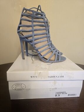 Steve Madden Carrmen light blue caged stiletto heels